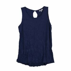 NEW SHANA APPAREL women's crinkle shell top in navy